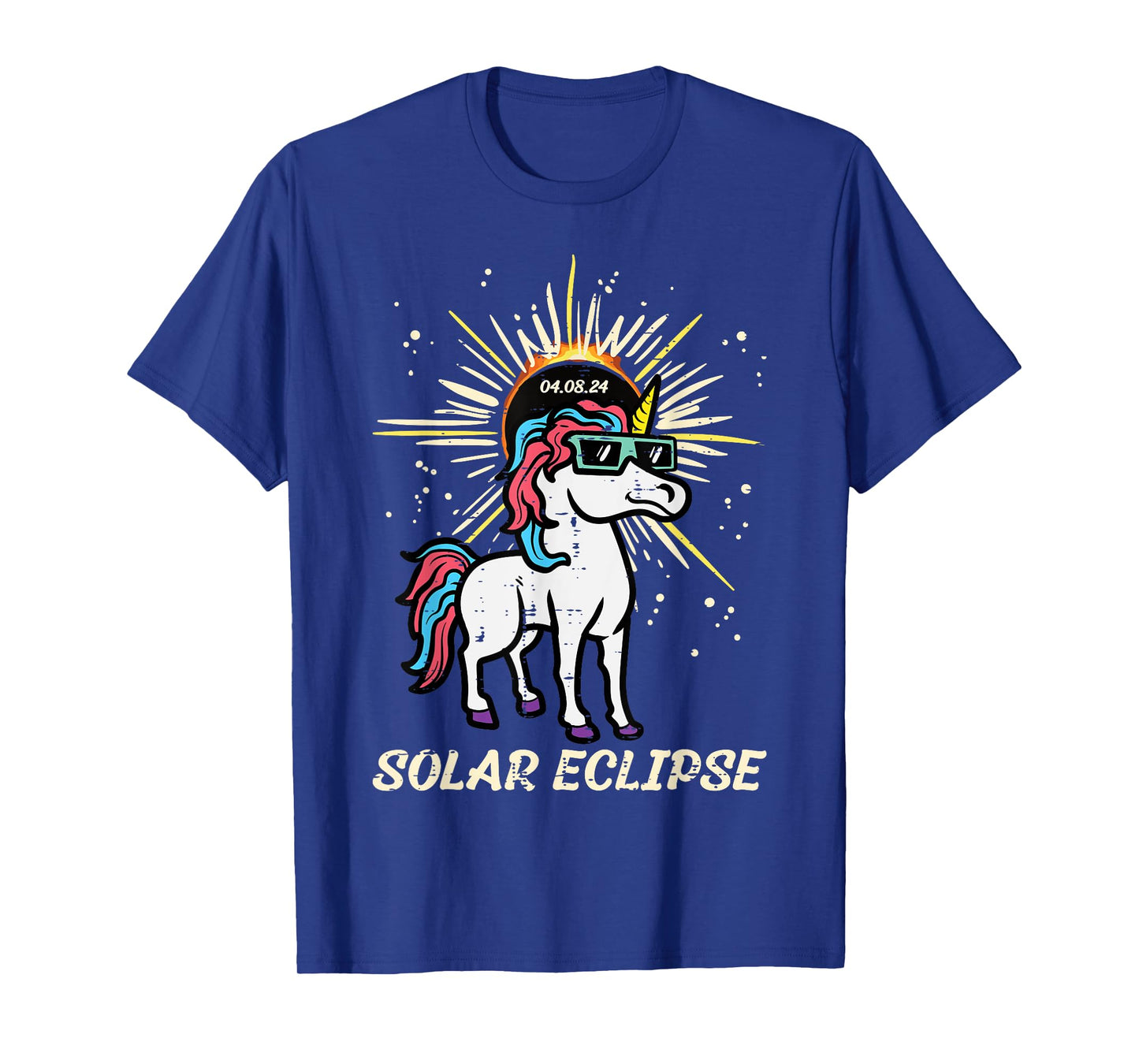 Unicorn Solar Eclipse 2024 Totality April 8 Women Men Kids T-Shirt