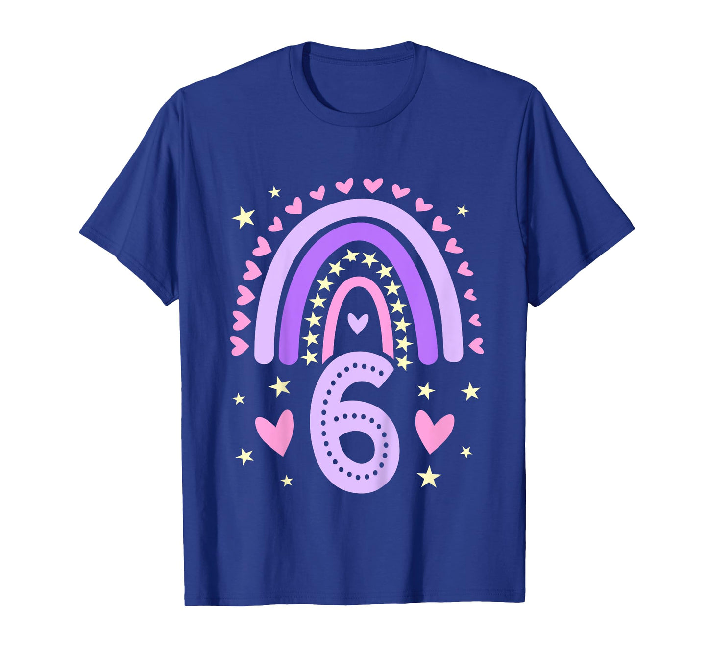 6th Birthday Rainbow Butterfly 6 Years Old Six 6 Birthday T-Shirt