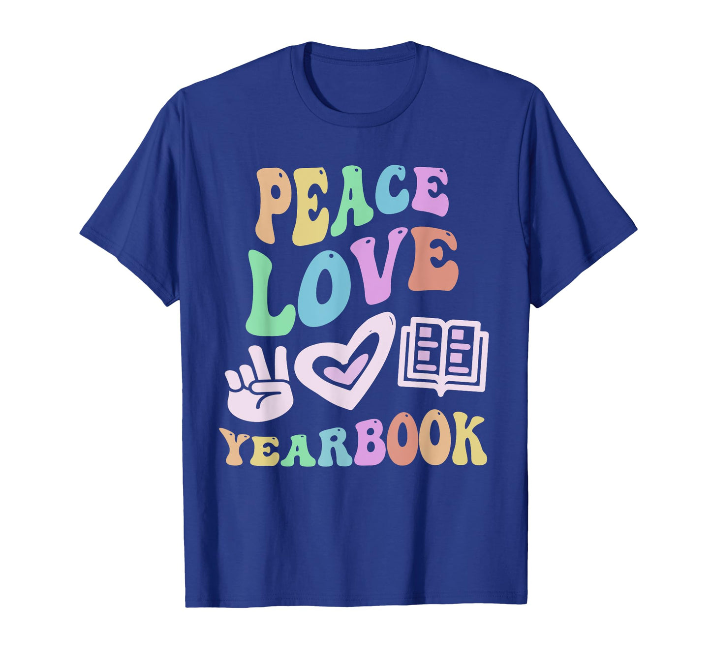 PEACE LOVE YEARBOOK Retro Editor Teacher Groovy School T-Shirt
