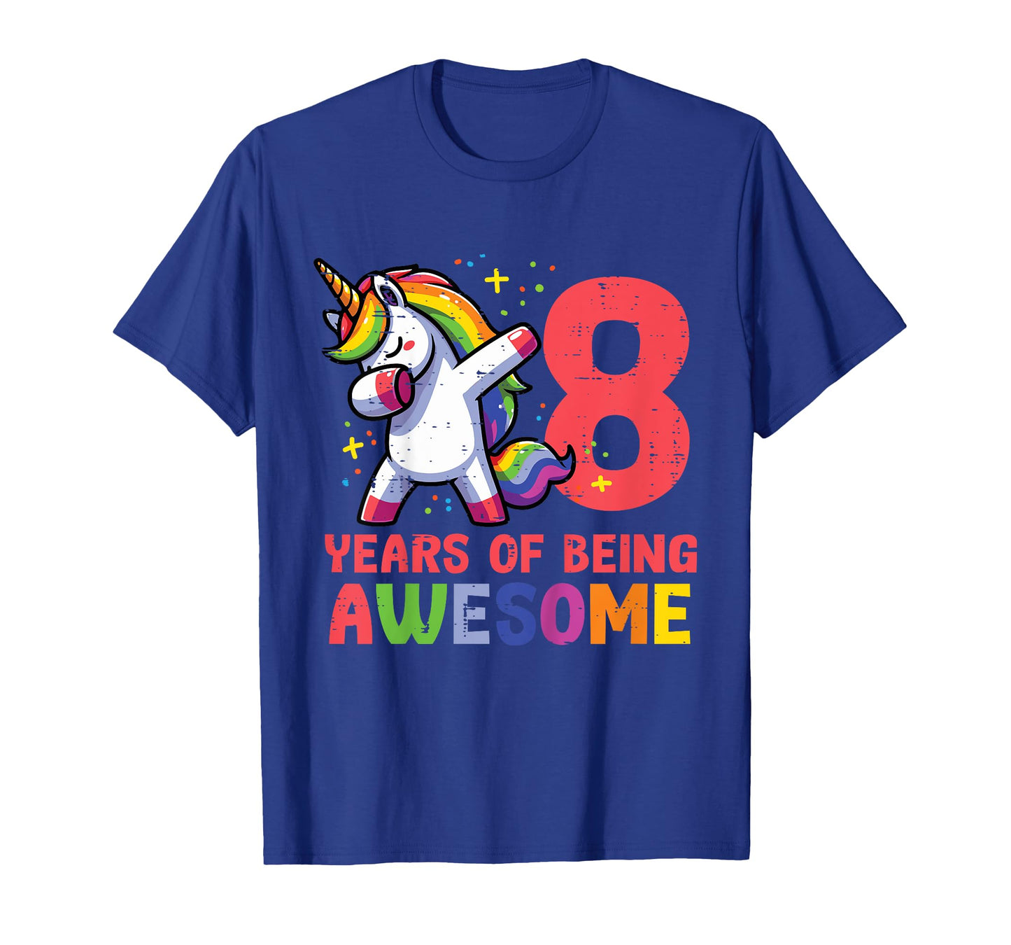 8 Years Of Being Awesome Unicorn 8th Birthday Girls Kids T-Shirt