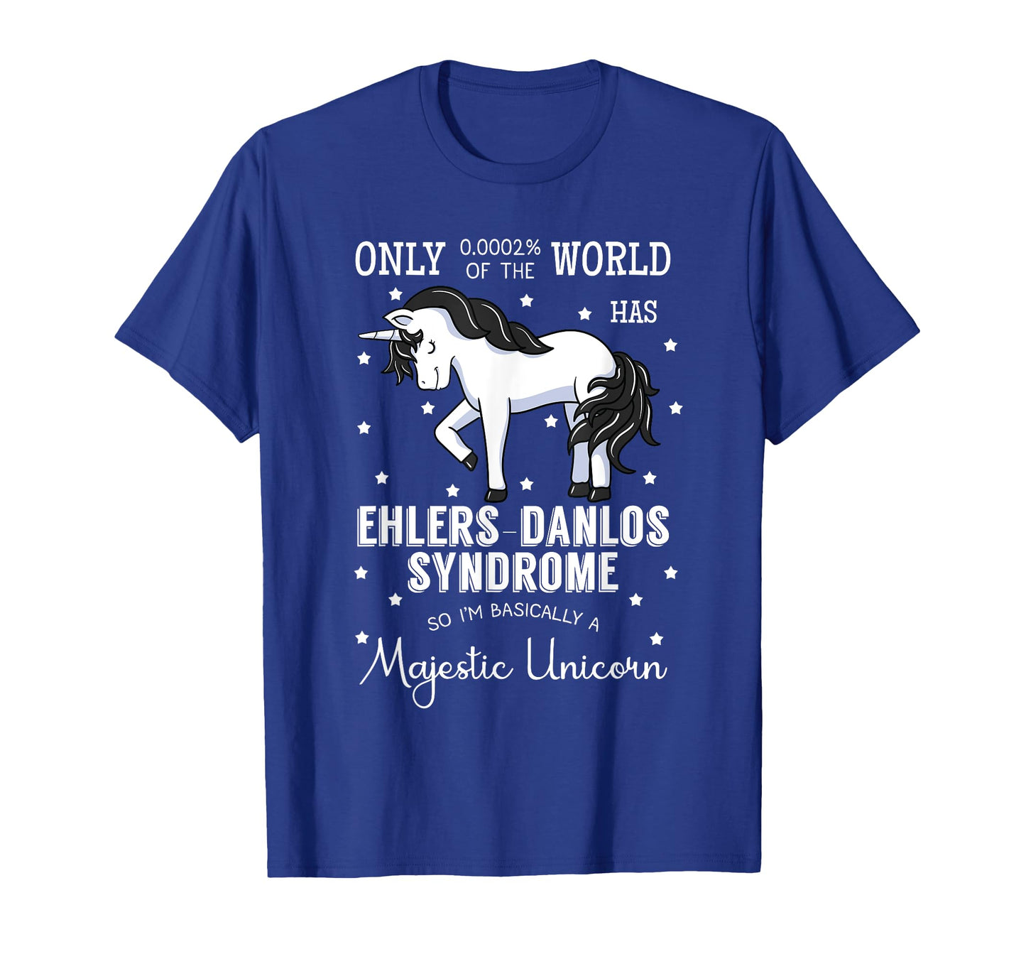 Majestic Unicorn Ehlers Danlos Black And White Zebra Stripe T-Shirt