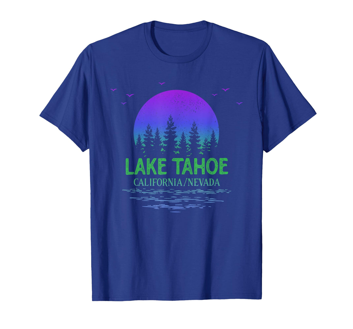 Lake Tahoe California Moon Trees Lake Gradient Souvenir T-Shirt