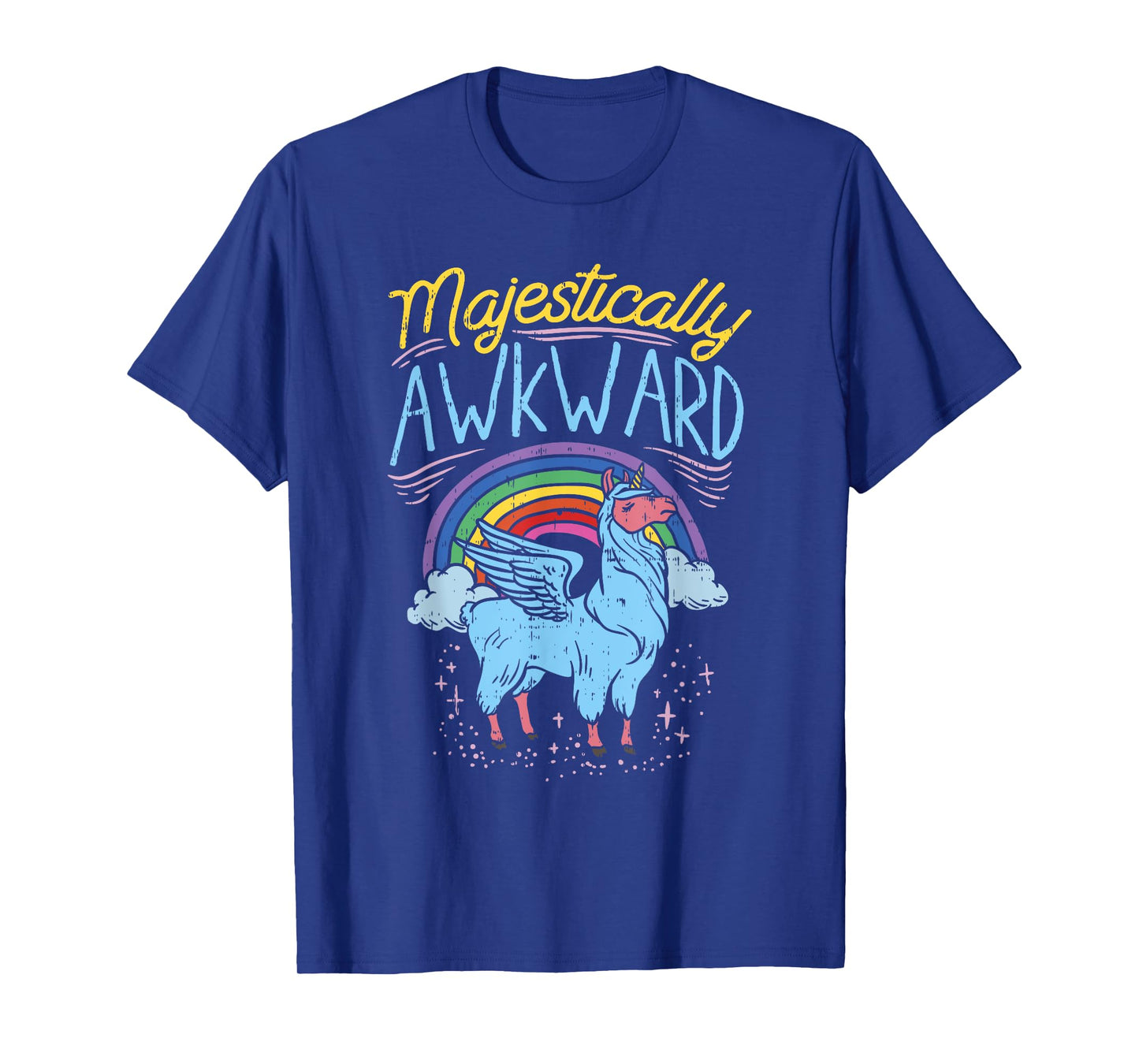 Majestically Awkward Funny Llamacorn Llama Unicorn Rainbow T-Shirt
