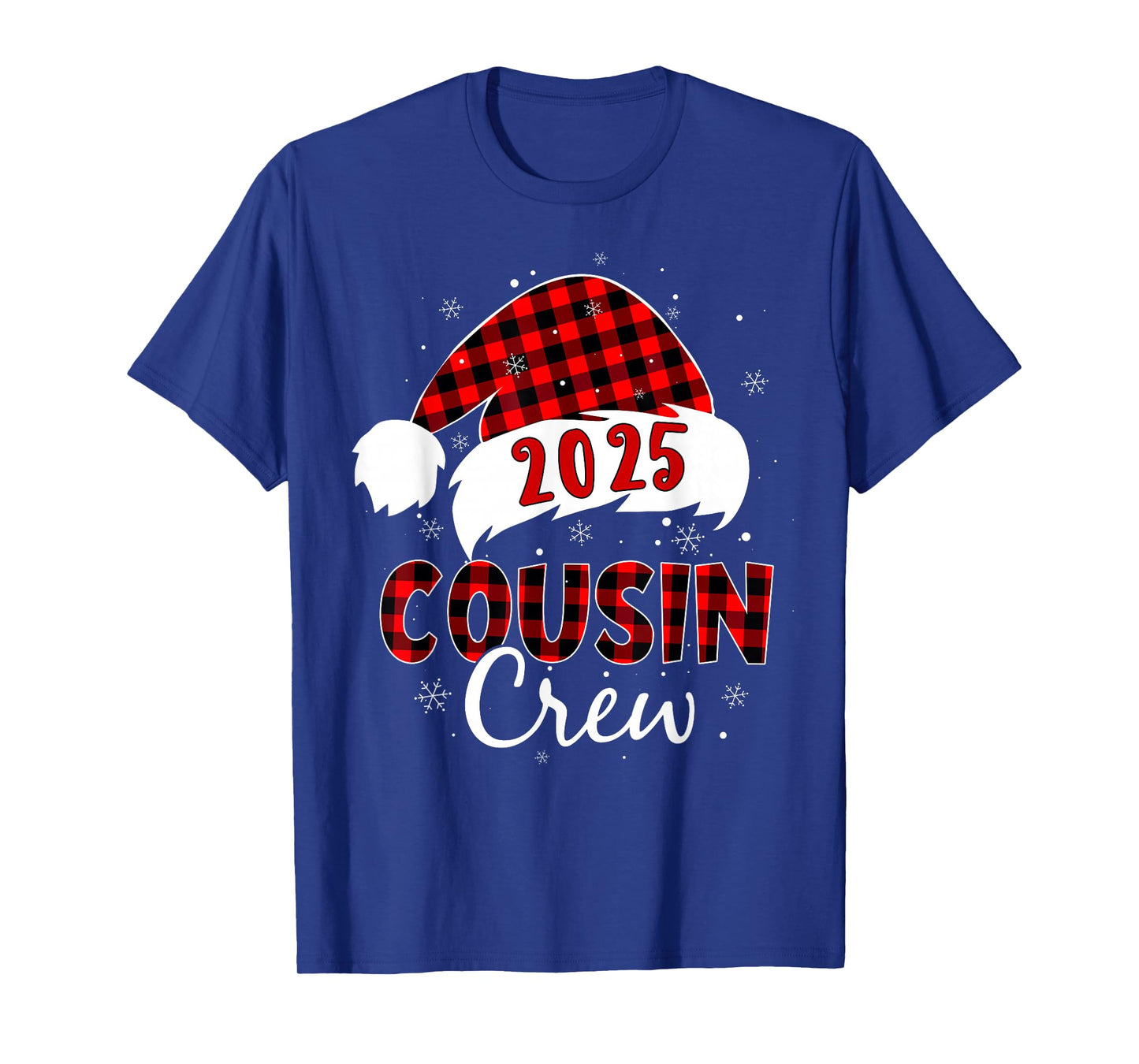 Buffalo Plaid Santa 2025 Cousin Crew Christmas Xmas Holiday T-Shirt