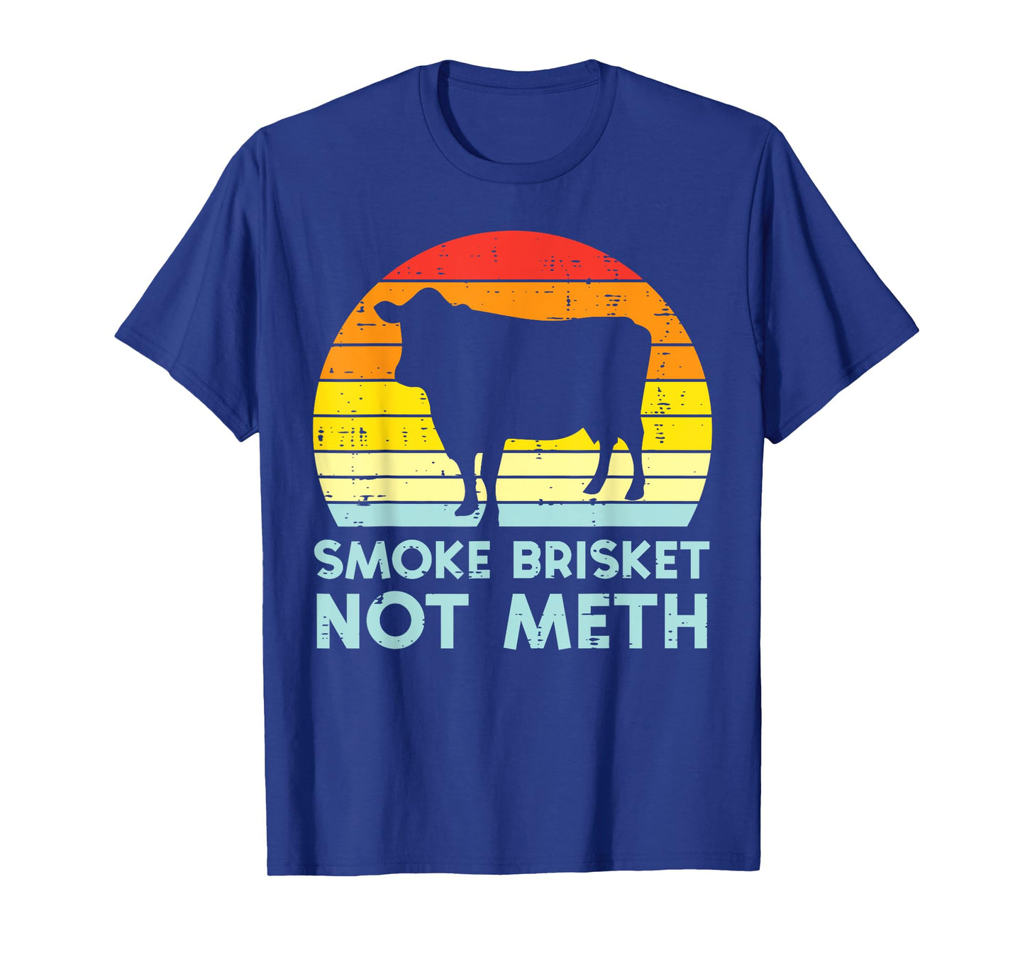 Grill Brisket Beef Sunset Retro Bbq Barbecue Grill Women Men T-Shirt