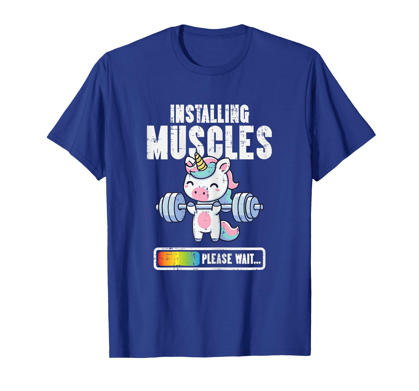 Gym Unicorn Installing Muscles Funny Workout Women Girls Kid T-Shirt