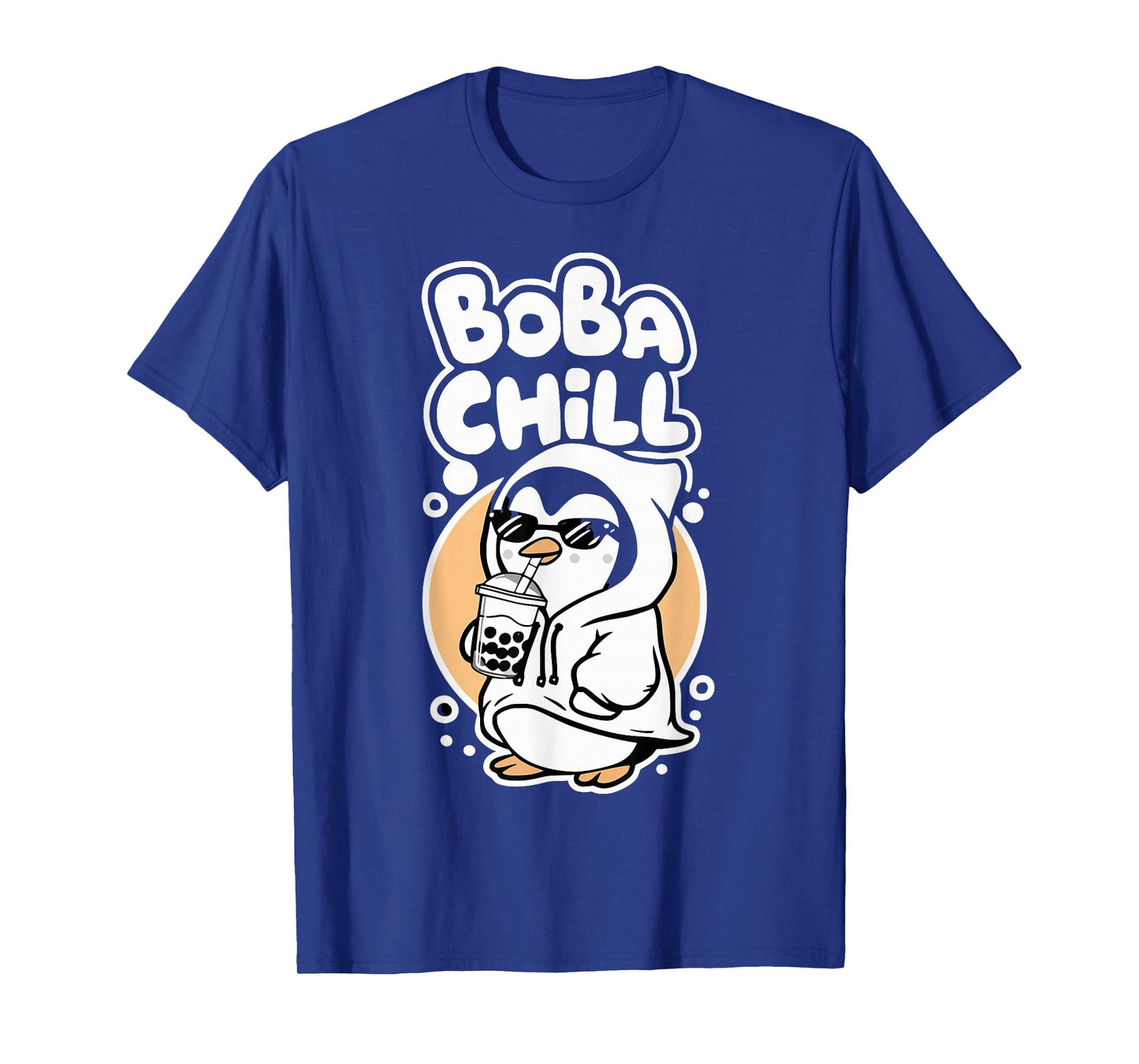 Boba Chill Kawaii Penguin Bubble Mike Tea Drink Cool Penguin T-Shirt
