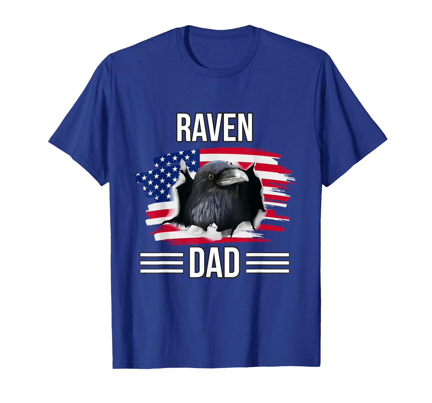 Bird US Flag 4th Of July Father's Day Raven Dad T-Shirt