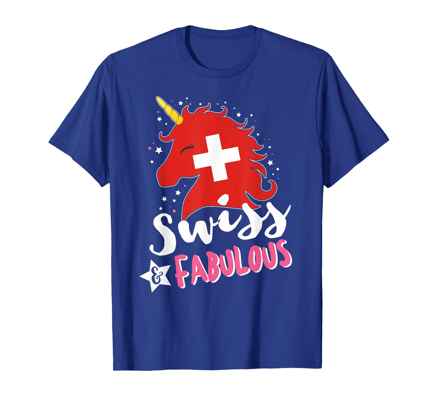 Swiss Unicorn Switzerland Flag T-Shirt