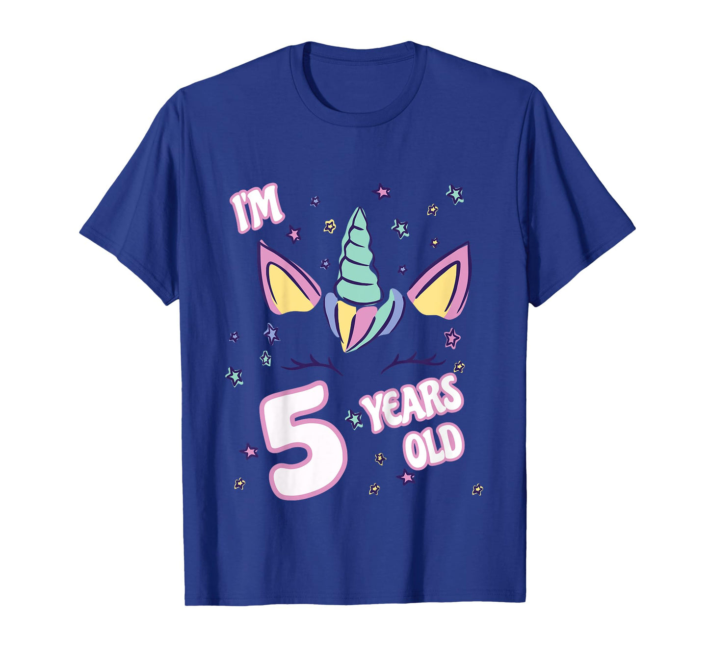 Unicorn 5th birthday i'm 5 years old girl unicorn design T-Shirt