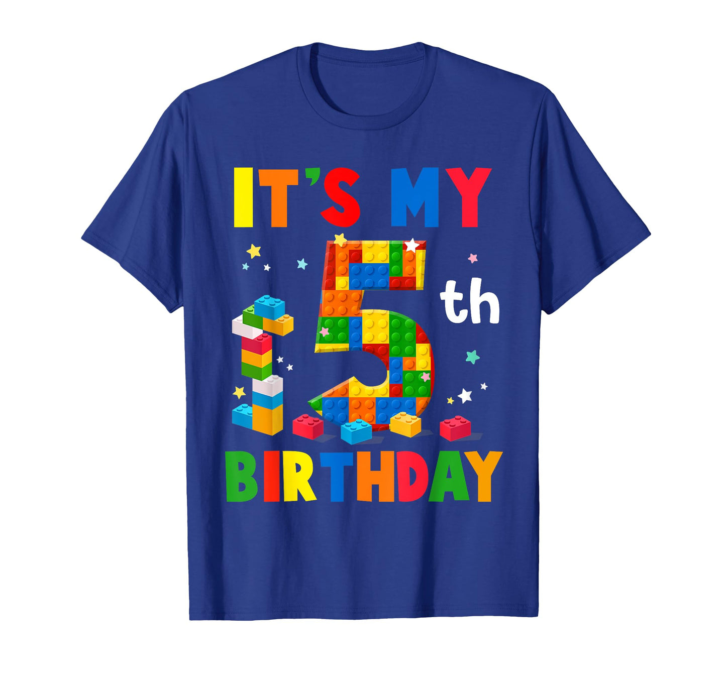 It's My 5th Birthday Building Blocks Bricks 5 Years Old Boy T-Shirt