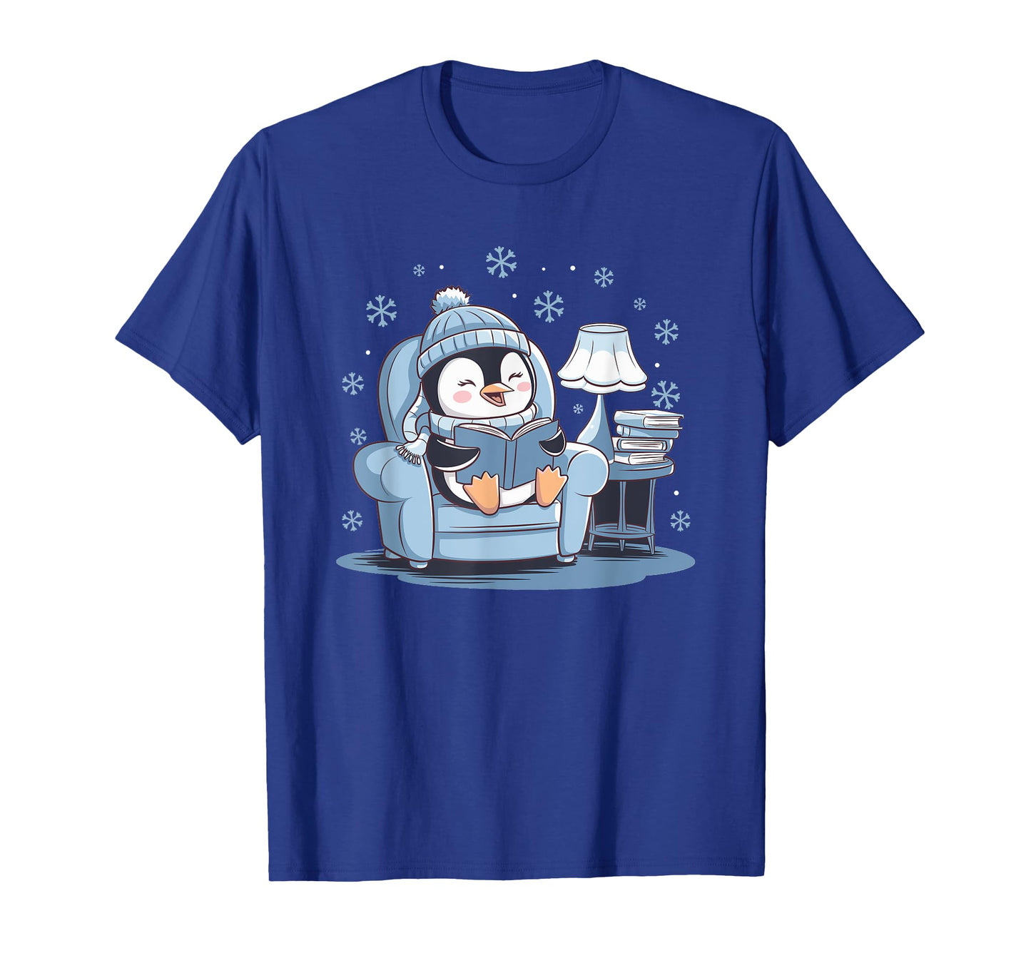 Penguin Reading Arctic Wildlife Animal Winter Snow Lover T-Shirt