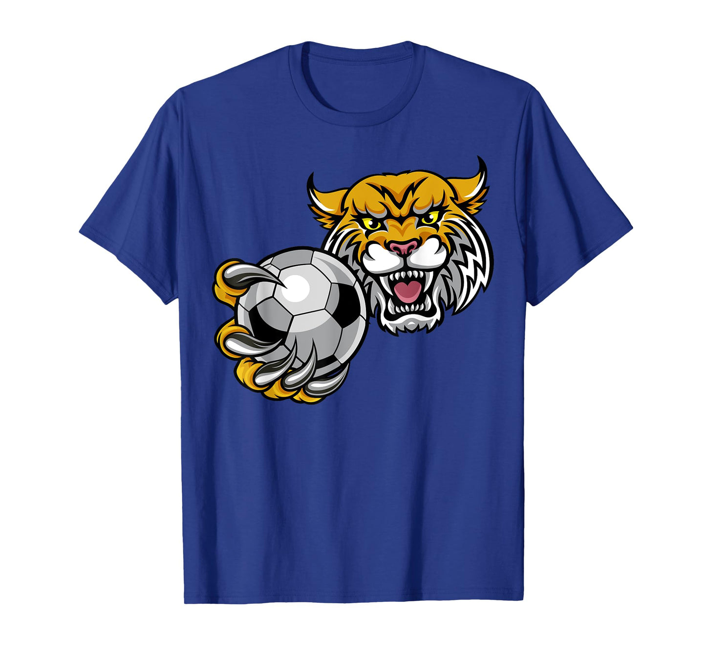 Wildcat Sports Team Mascot Holding Soccer Football Ball T-Shirt for Men Women Kids