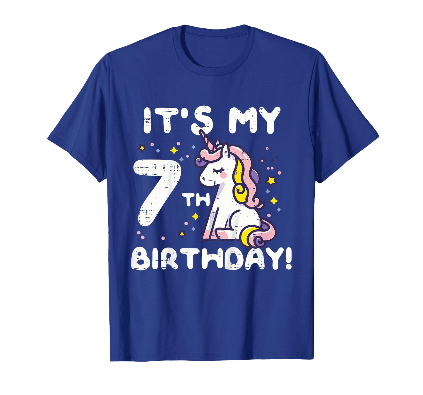 Its My 7th Birthday Unicorn Cute 7 Year Old Bday Girls Kids T-Shirt