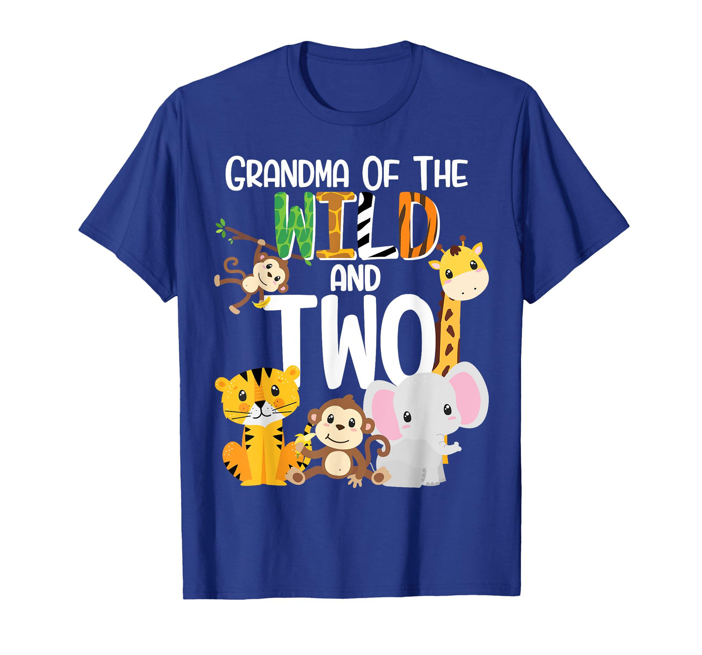 Grandma of the Wild and Two Zoo Theme Birthday Safari Jungle T-Shirt