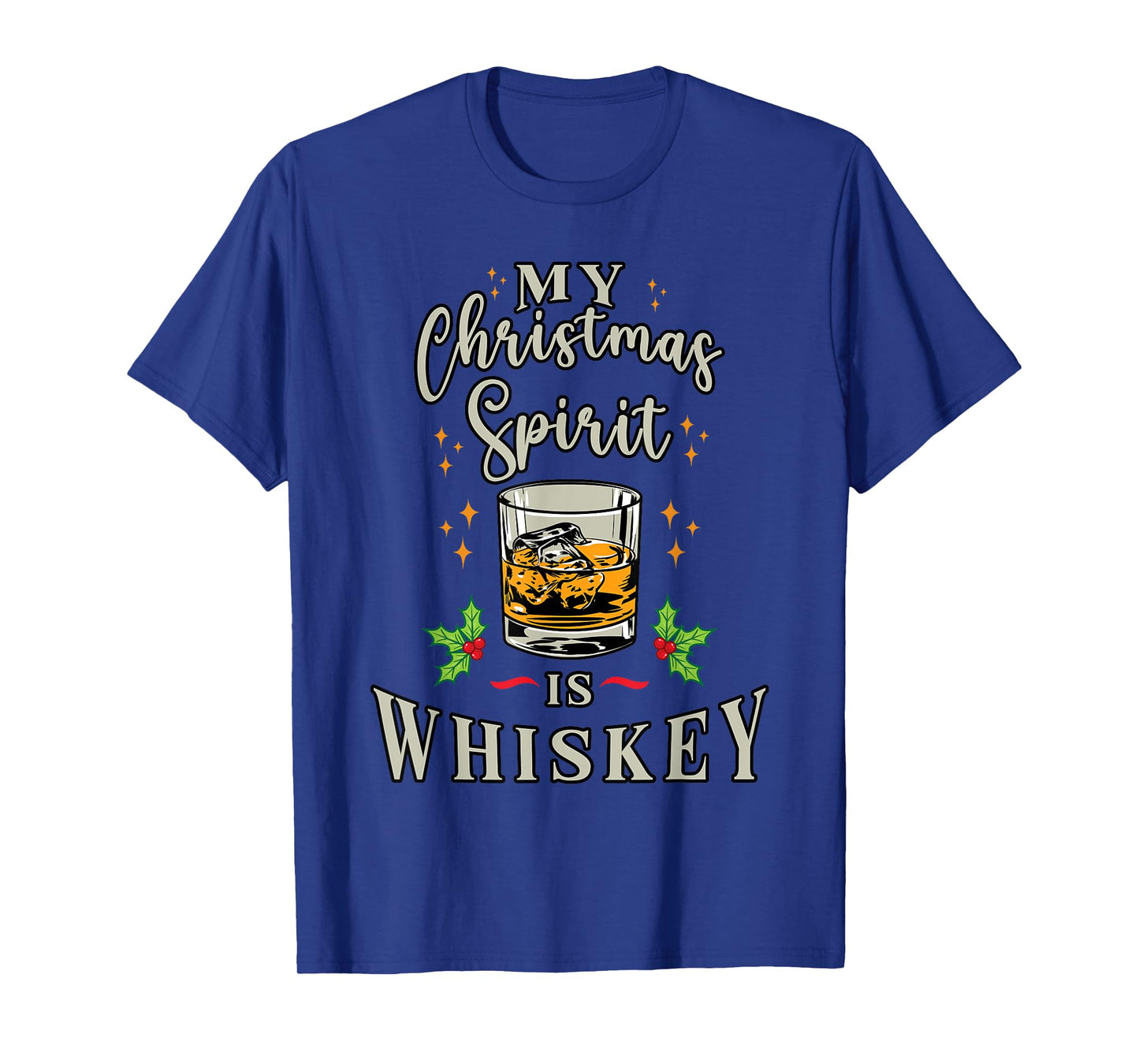 Merry Christmas Spirit is Whiskey Bourbon Funny Drinking T-Shirt