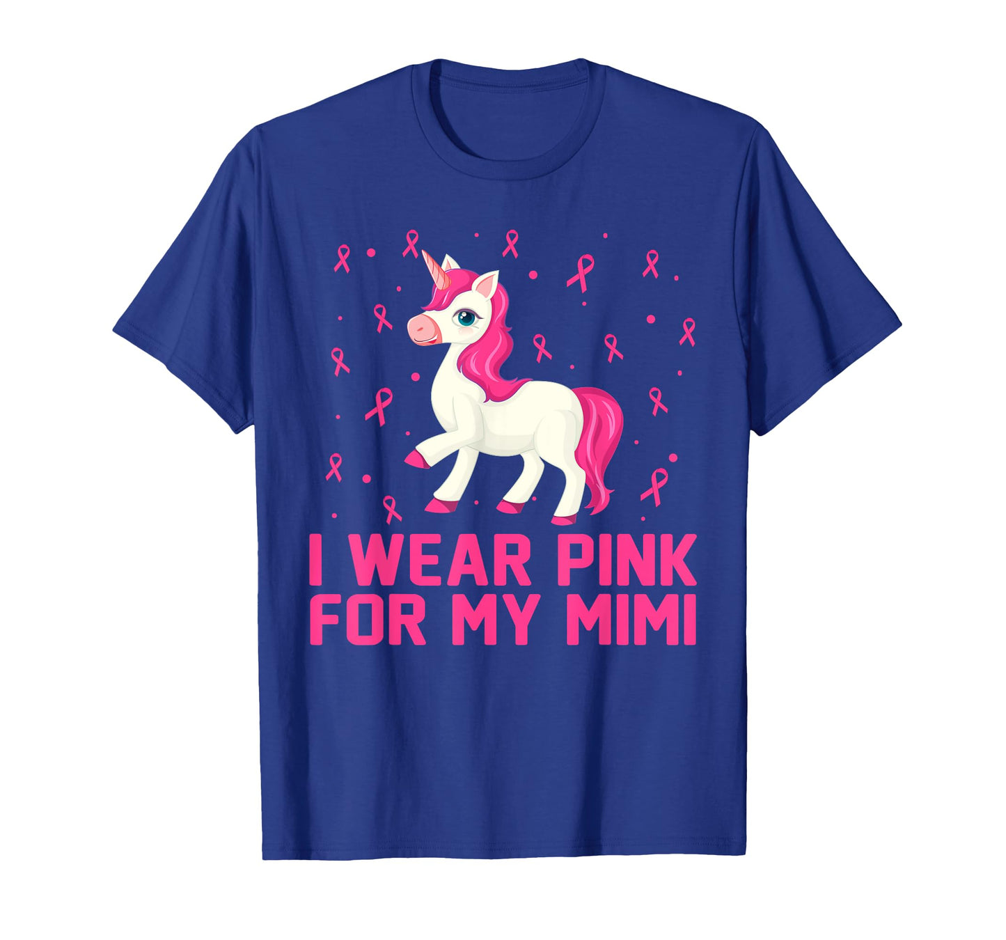 I Wear Pink For My Mimi Breast Cancer Awareness Day Unicorn T-Shirt
