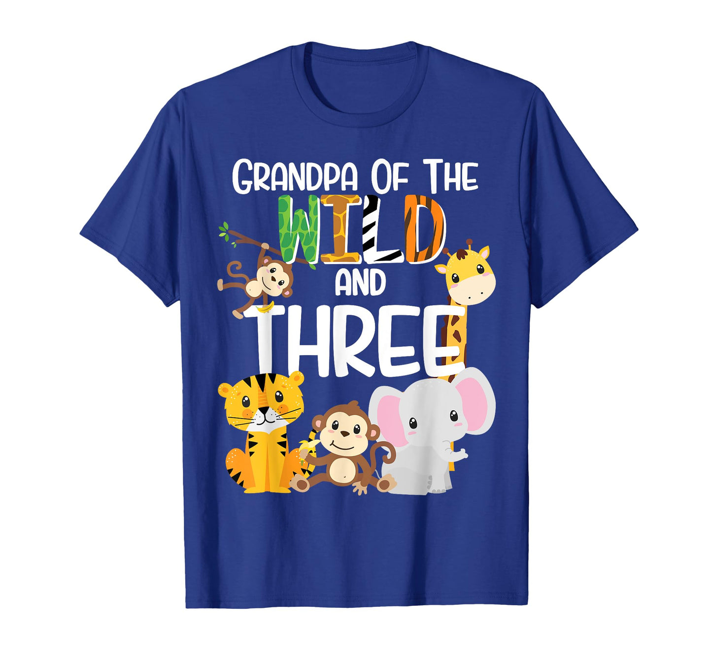 Grandpa of the Wild and 3 Zoo Theme Birthday Safari Jungle T-Shirt
