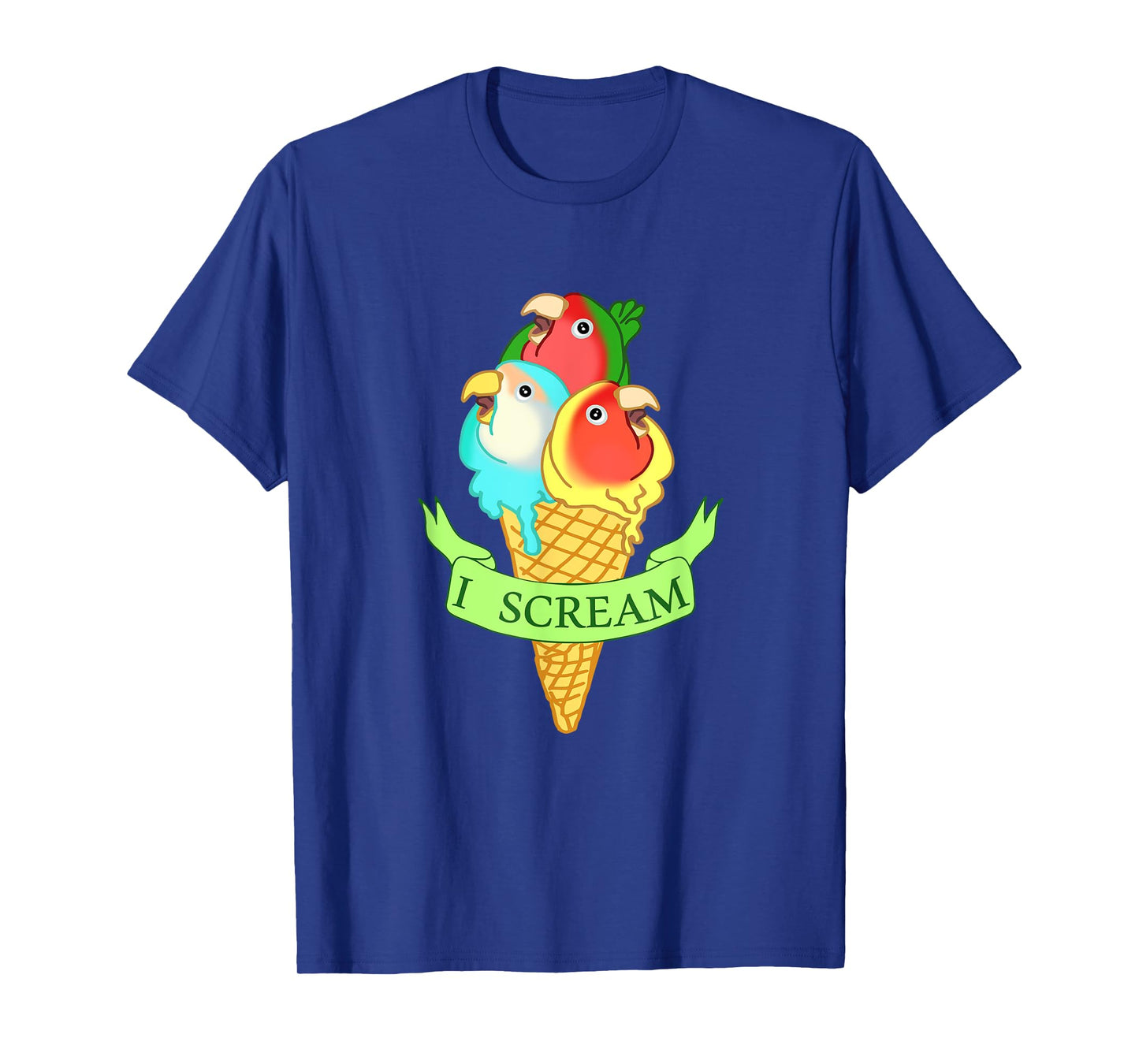 Cute Ice cream Lovebirds T-shirt, Funny I Scream Parrots T-Shirt