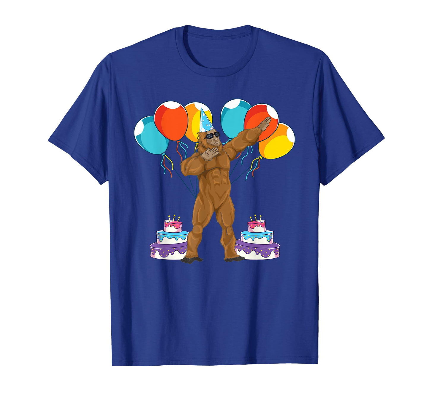 Birthday Party Celebration Cryptid Sasquatch Dabbing Bigfoot T-Shirt