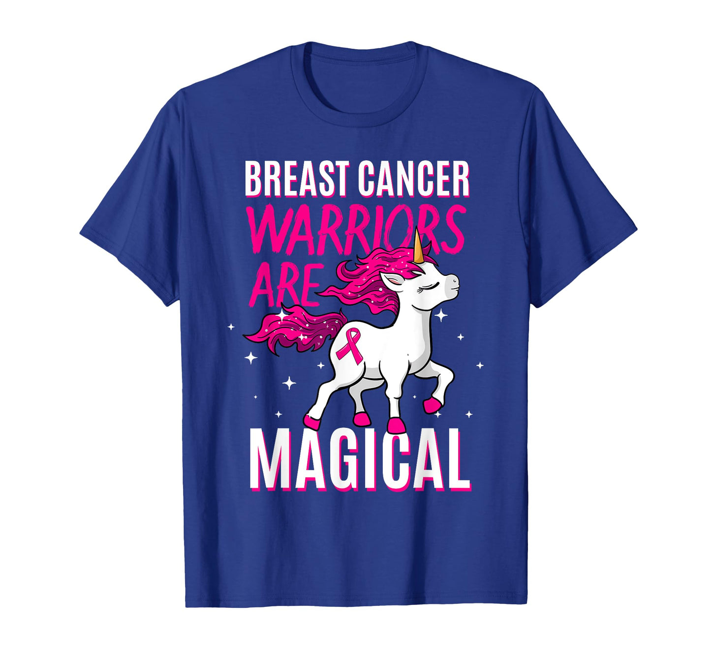 Breast Cancer Warrior Magical Unicorn Pink Ribbon Mammogram T-Shirt