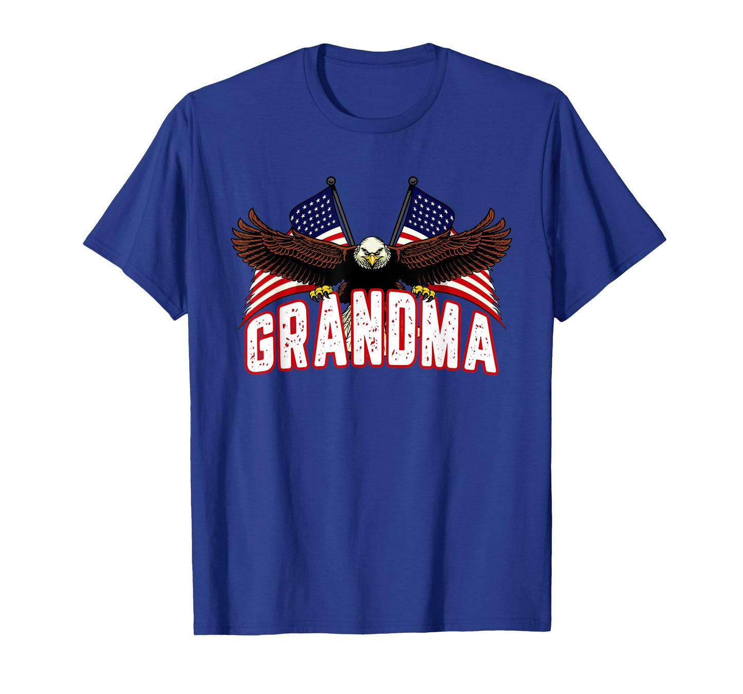 Retro Grandma American Flag Bald Eagle Patriotic 4th of July T-Shirt for Women Men