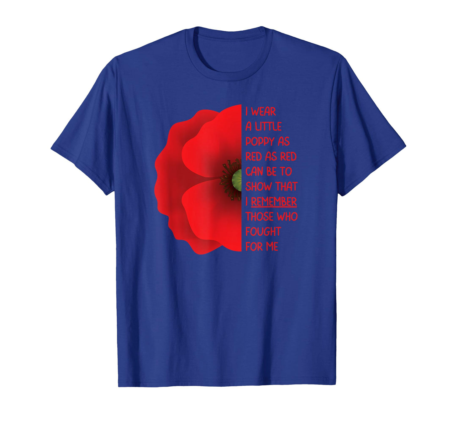Veterans Day USA Memorial Lest We Forget Red Poppy Flower T-Shirt