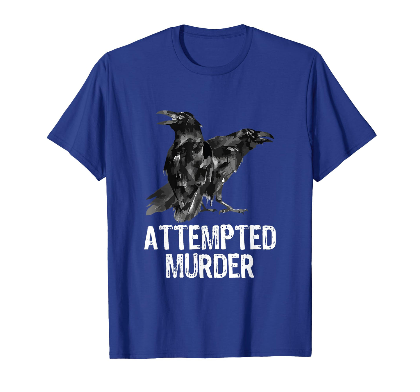 Attempted Murder Crows & Ravens Funny Crow Shirt - Black T-Shirt - Men's Small - Classic Fit - Cotton Blend - Literary-Themed - Crew Neck - Short Sleeve