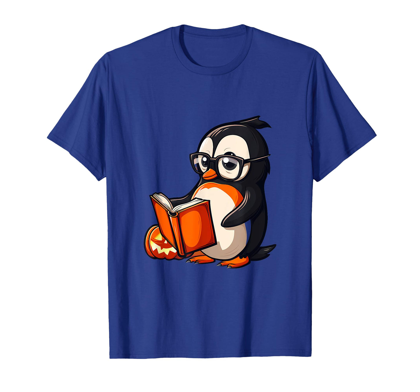 Penguin Halloween Costume Reading Pumpkin Witchcraft T-Shirt