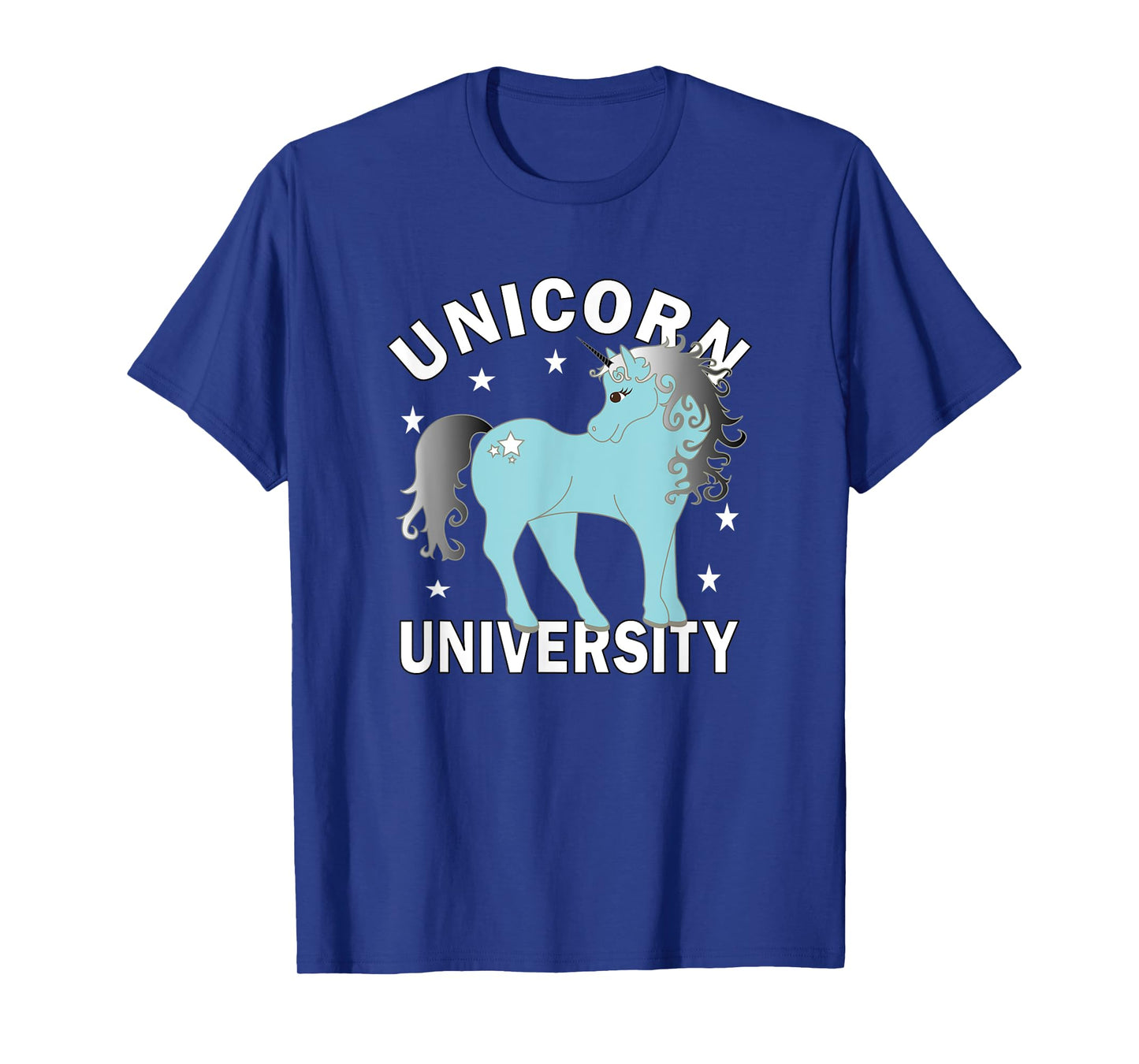 Blue Unicorn University White Stars T-Shirt