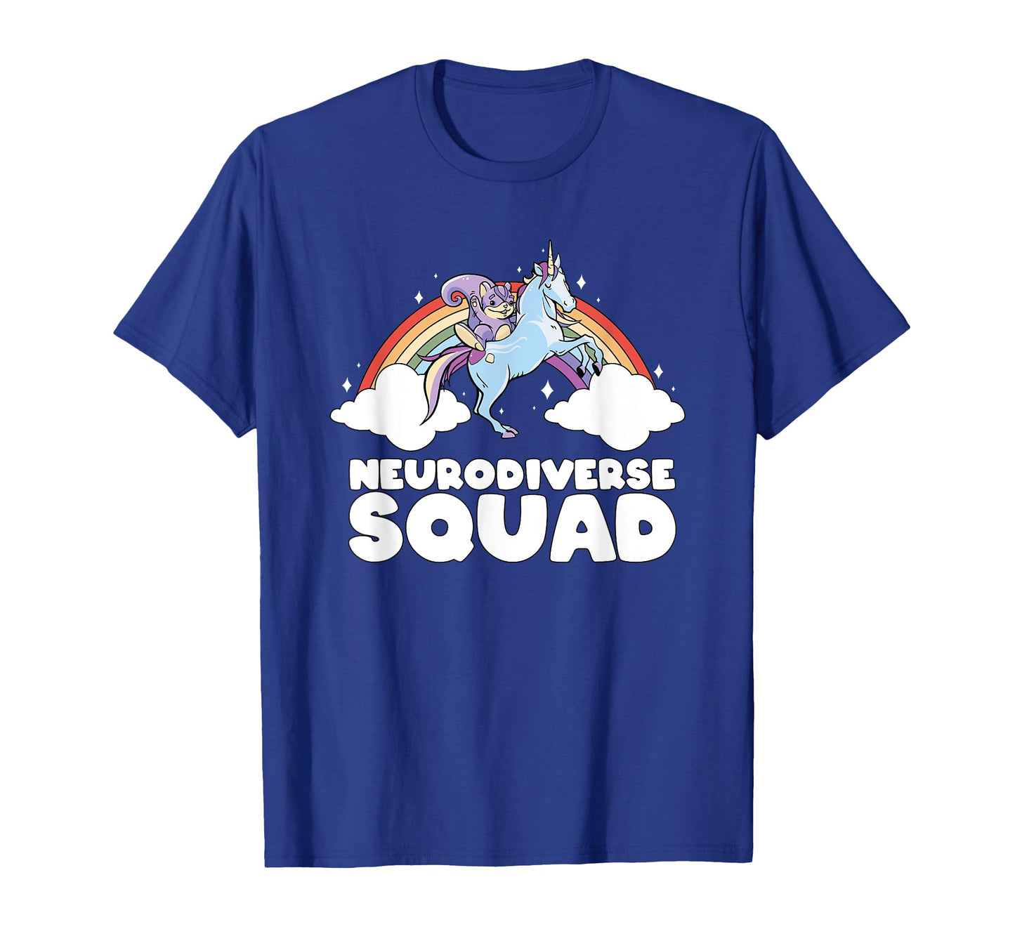Neurodiverse Squad ADHD Squirrel Unicorn Rainbow Autism T-Shirt
