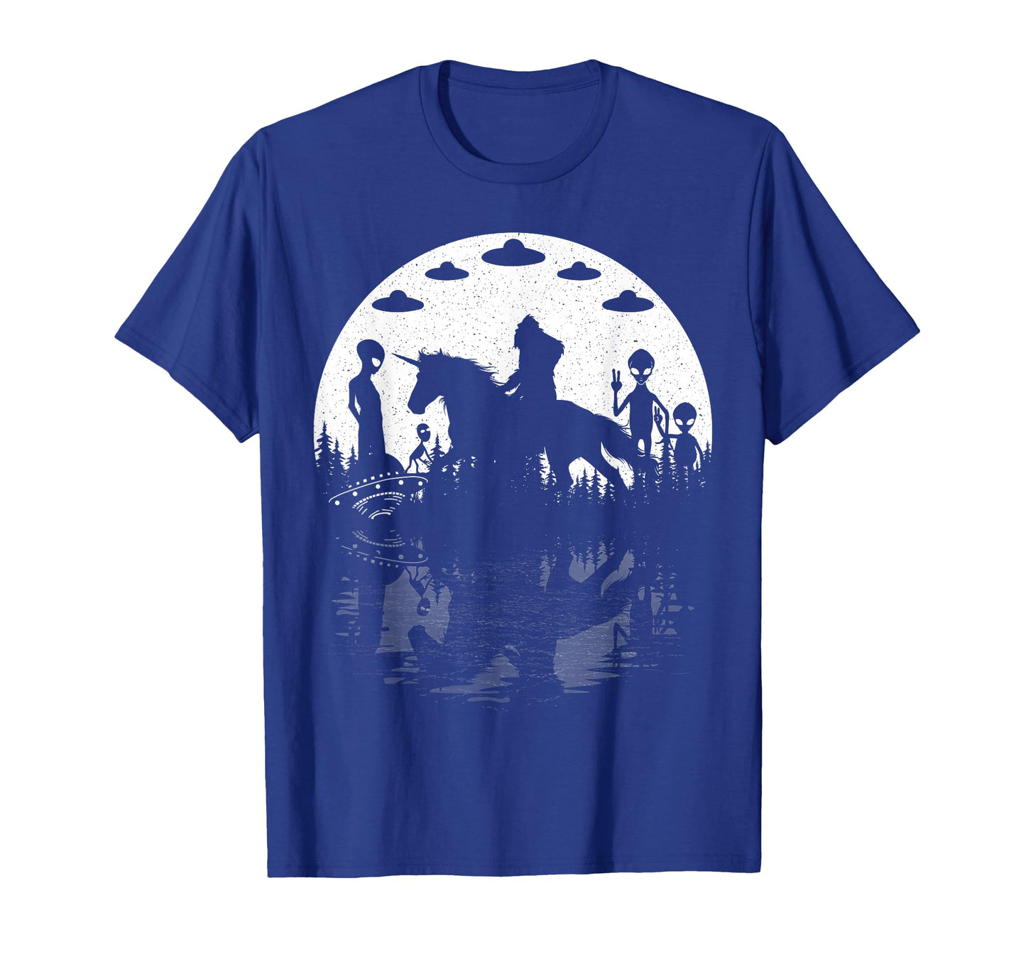 Bigfoot Riding Unicorn! Funny Sasquatch Ufo Cryptid Aliens T-Shirt