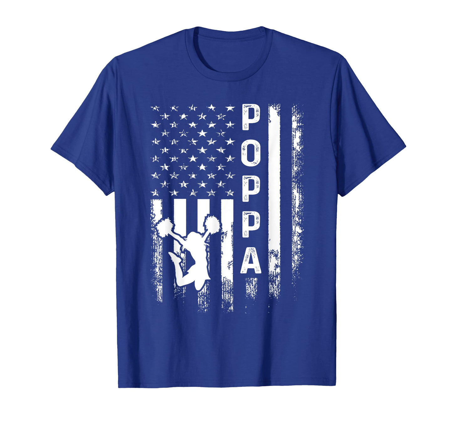 Cheerleader Cheer Poppa America Flag Vintage Xmas T-Shirt