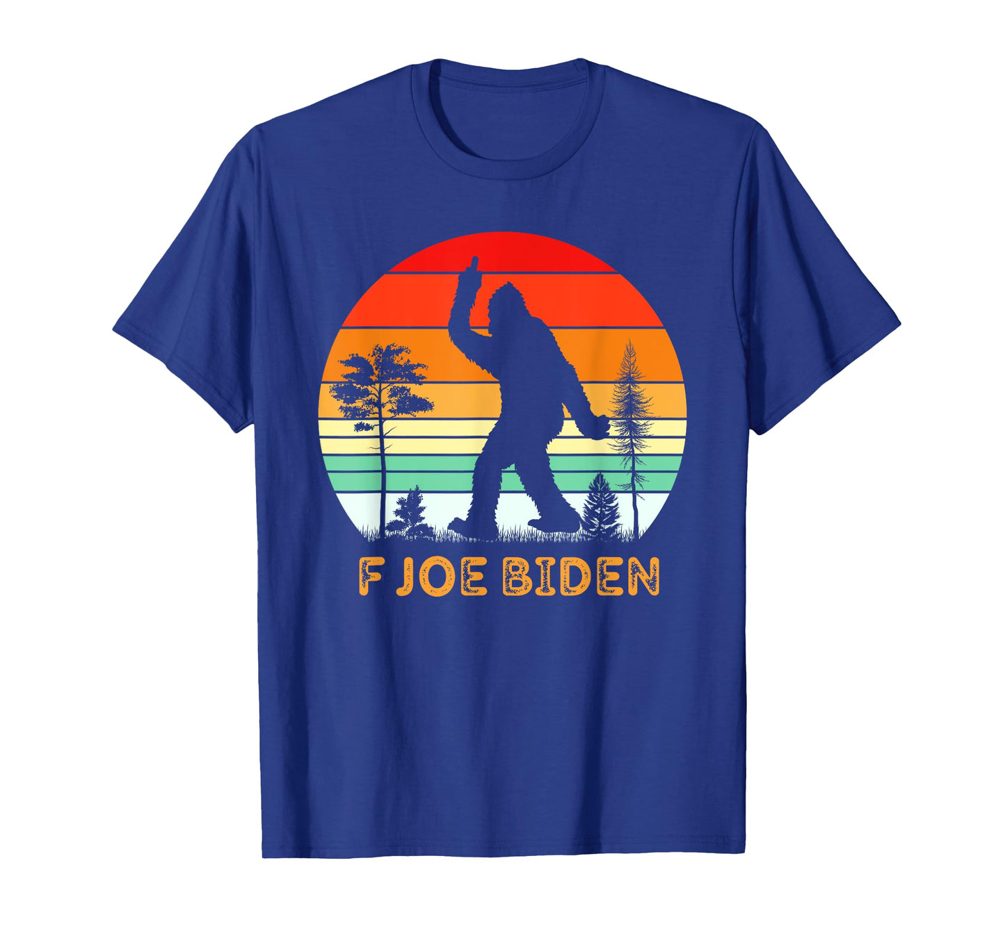 F Joe Biden Bigfoot Flipping the Bird Retro Vintage T-Shirt