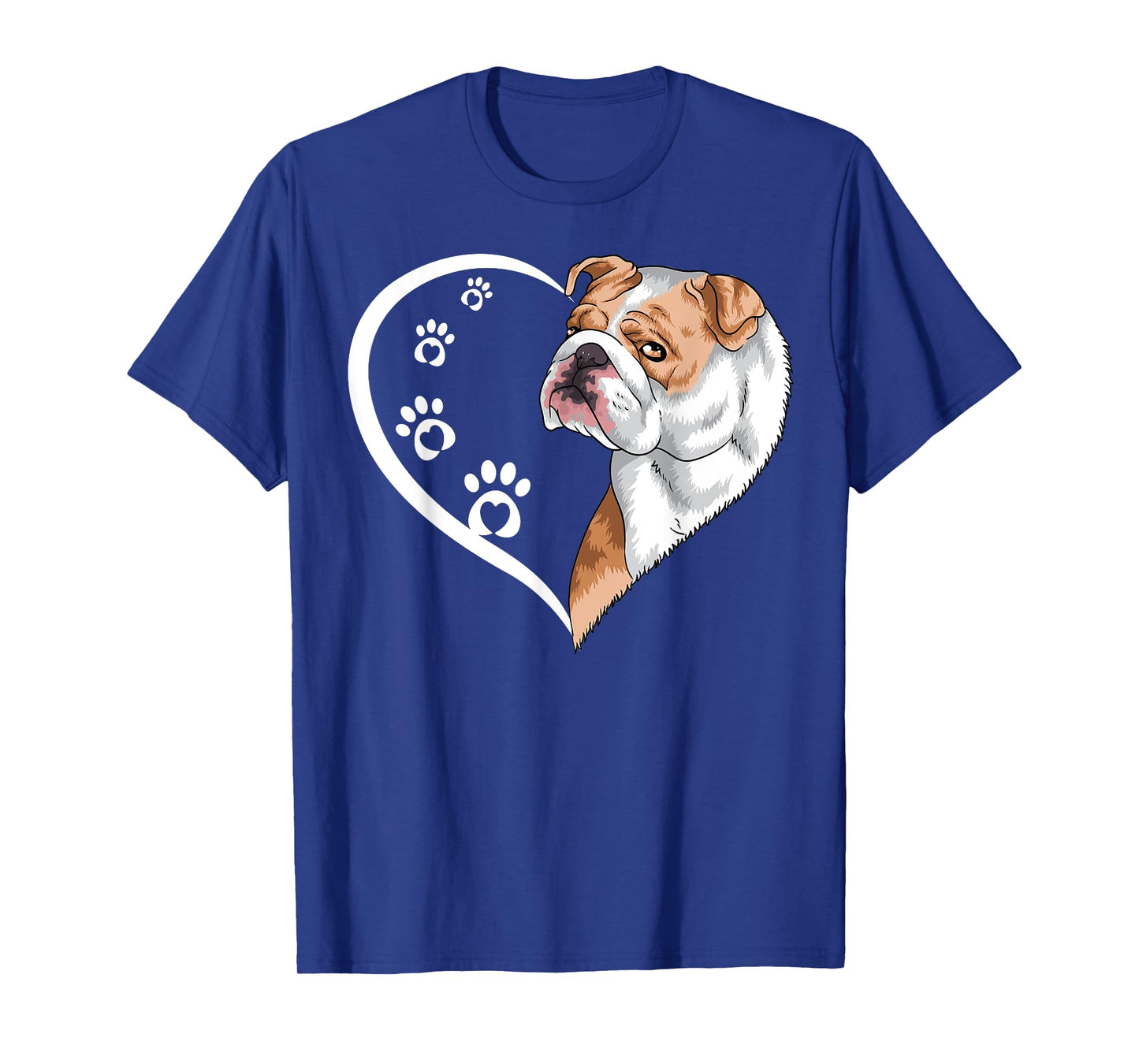 English Bulldog Shirts For Women Girls Kids Heart Cute T-Shirt