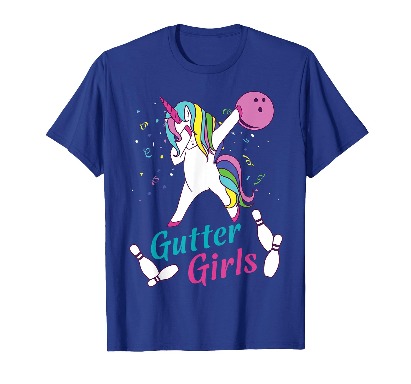 Gutter Girls Unicorn Bowling Team League Night or Tournament T-Shirt