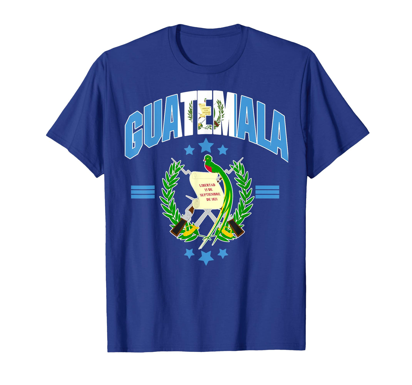 Love Guatemala With Guatemala Flag Quetzal Bird Emblem T-Shirt