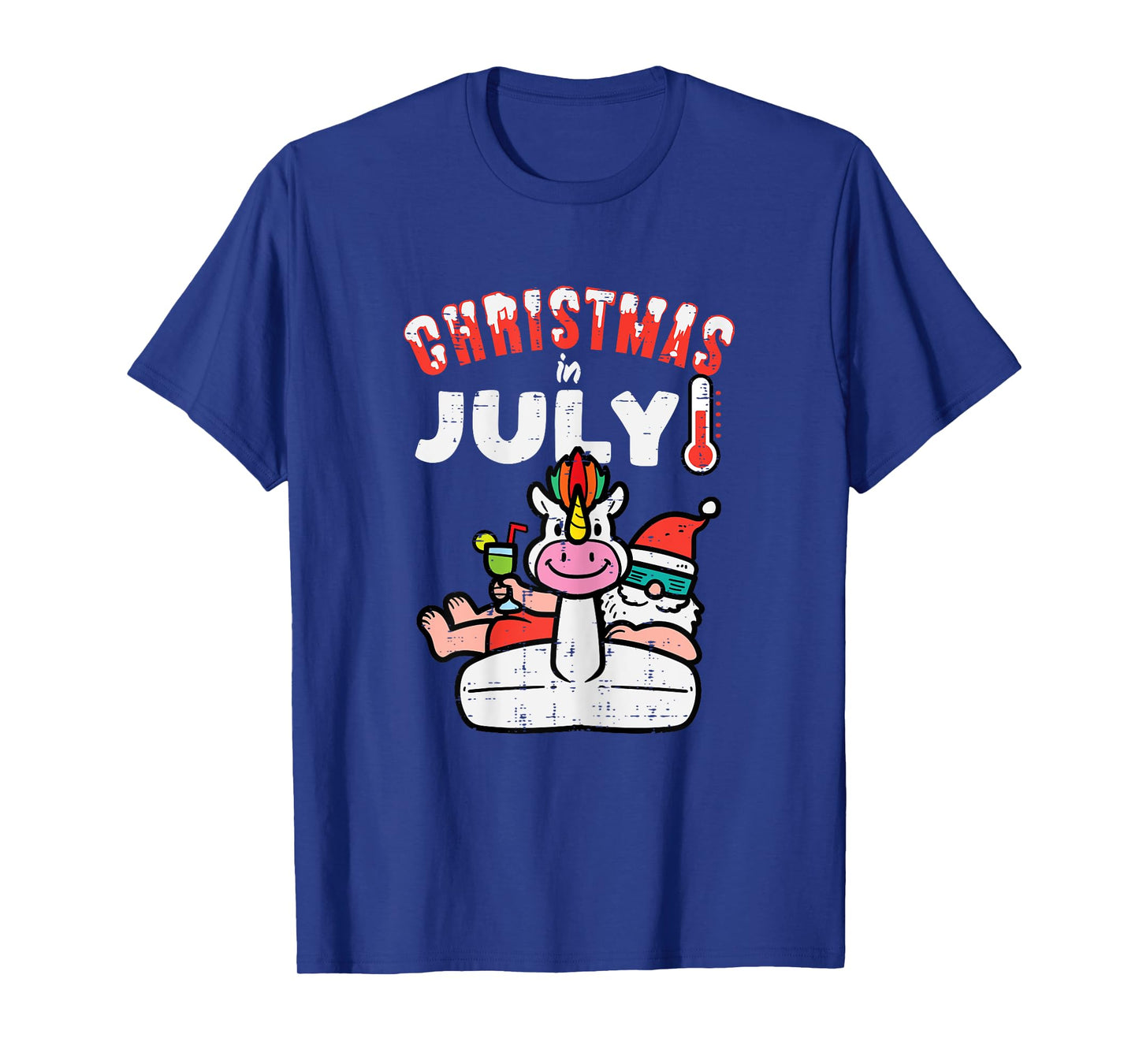 Christmas July Santa Unicorn Float Xmas Girls Kids Toddler T-Shirt