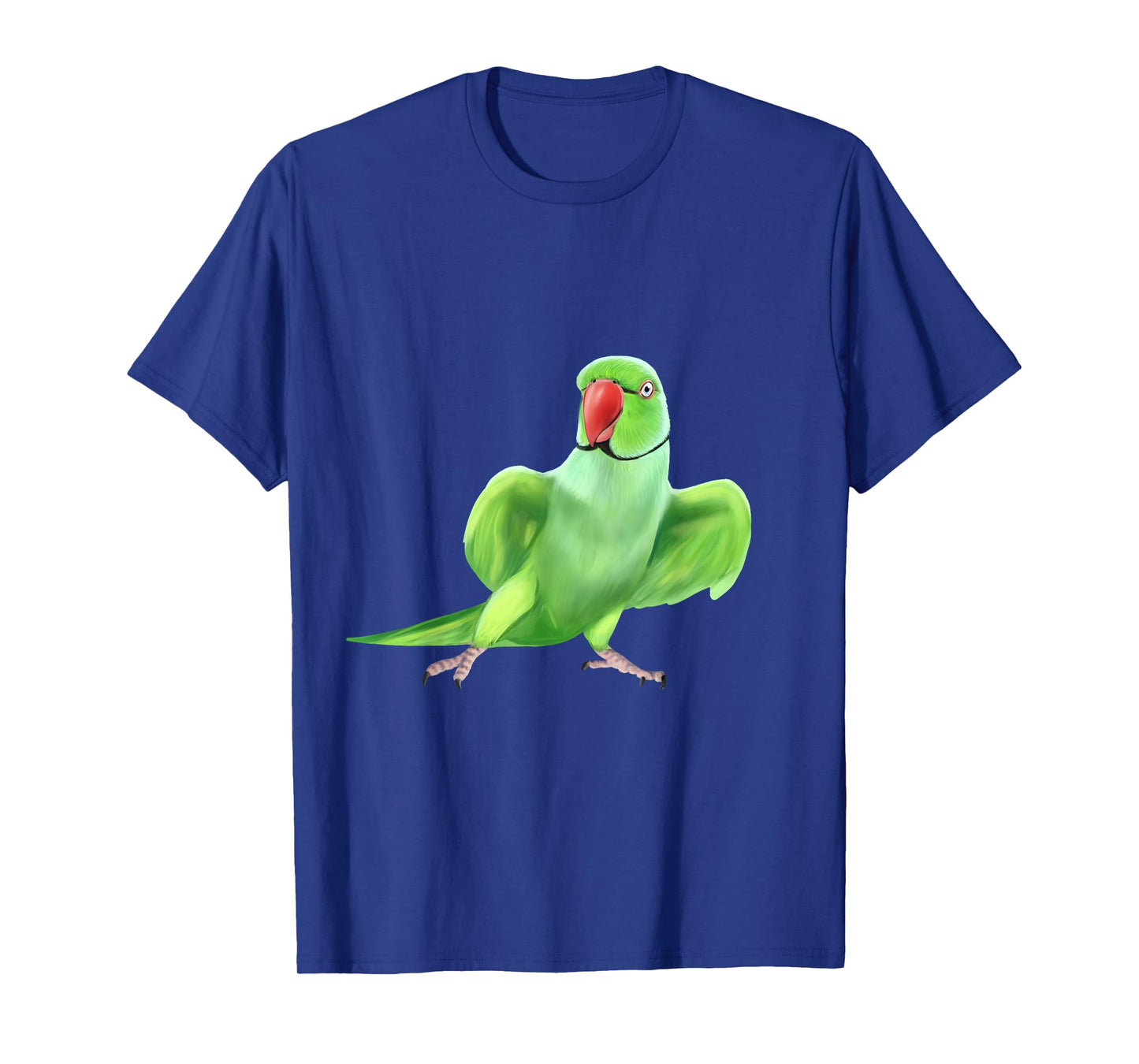 Birdy Birbs Indian Ringneck Parrot T-Shirt, Women's Unisex Adults, Black, Small, Short Sleeve, Cotton 60% Polyester 40%