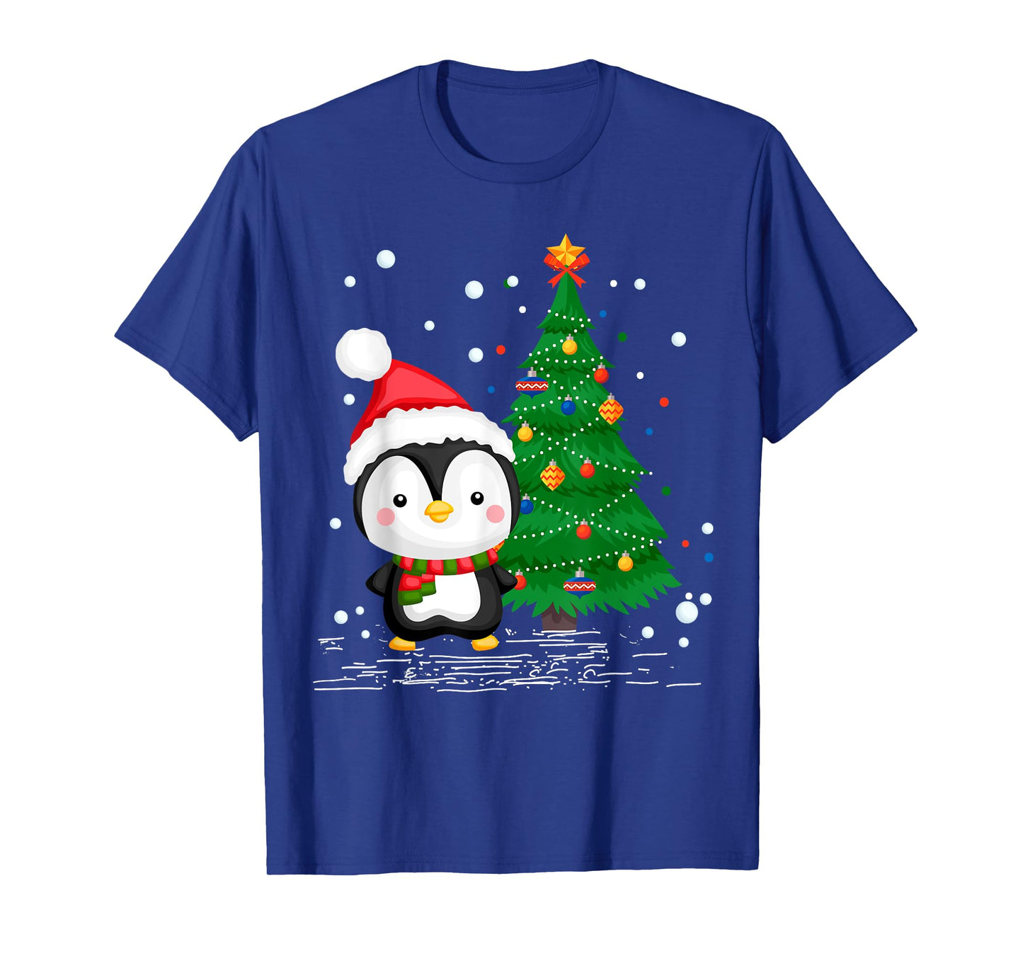 Funny Penguin Lover Gift Santa Hat Penguin Christmas T-Shirt