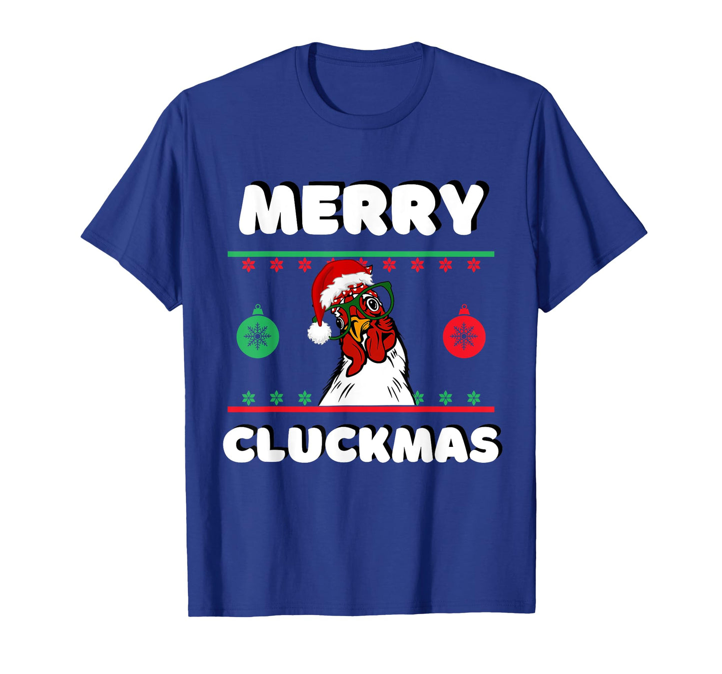 Merry Cluckmas Funny Chicken Christmas Retro Vintage T-Shirt