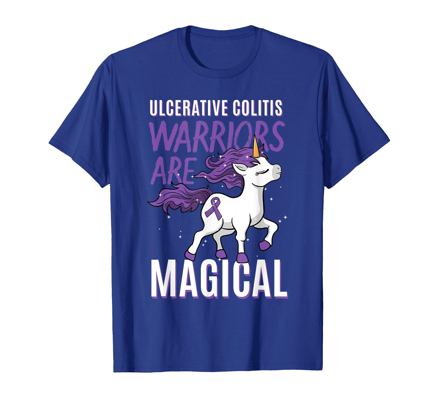 Ulcerative Colitis Awareness IBD Unicorn Purple Ribbon Gift T-Shirt