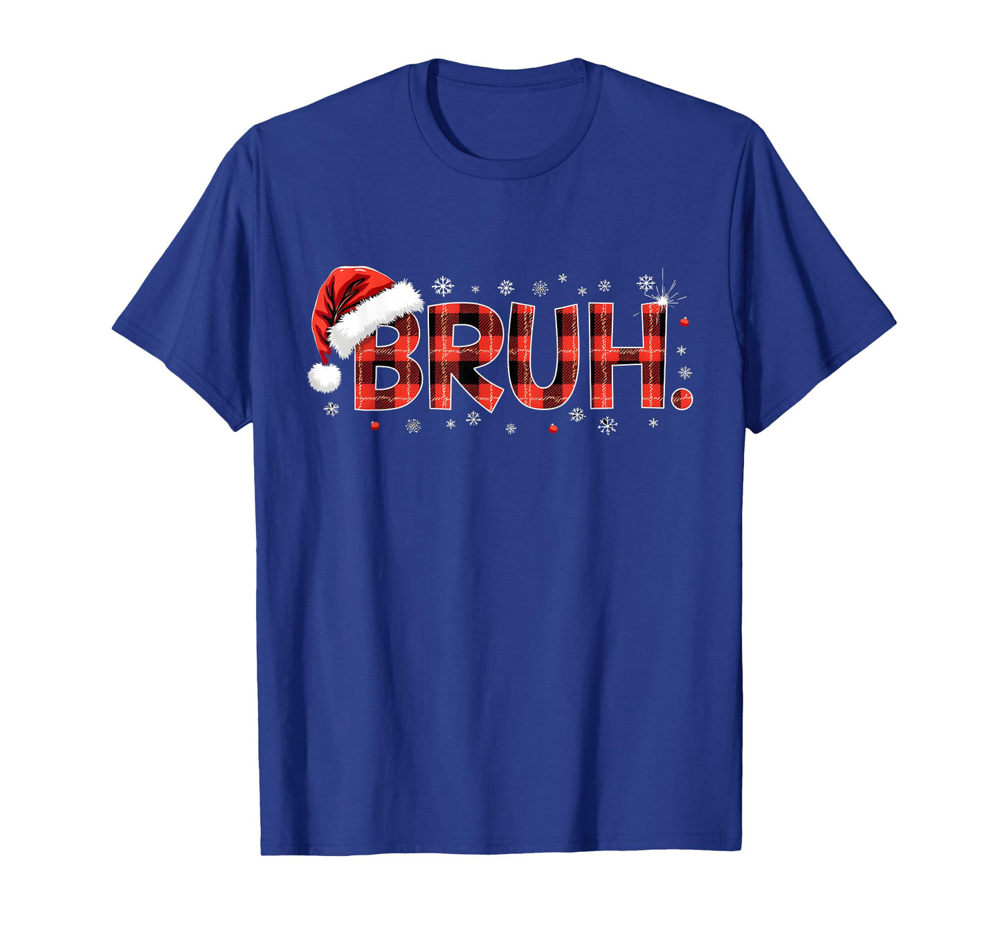 Bruh Christmas Plaid Gifts For Teens Boys Kids Xmas Pajamas T-Shirt