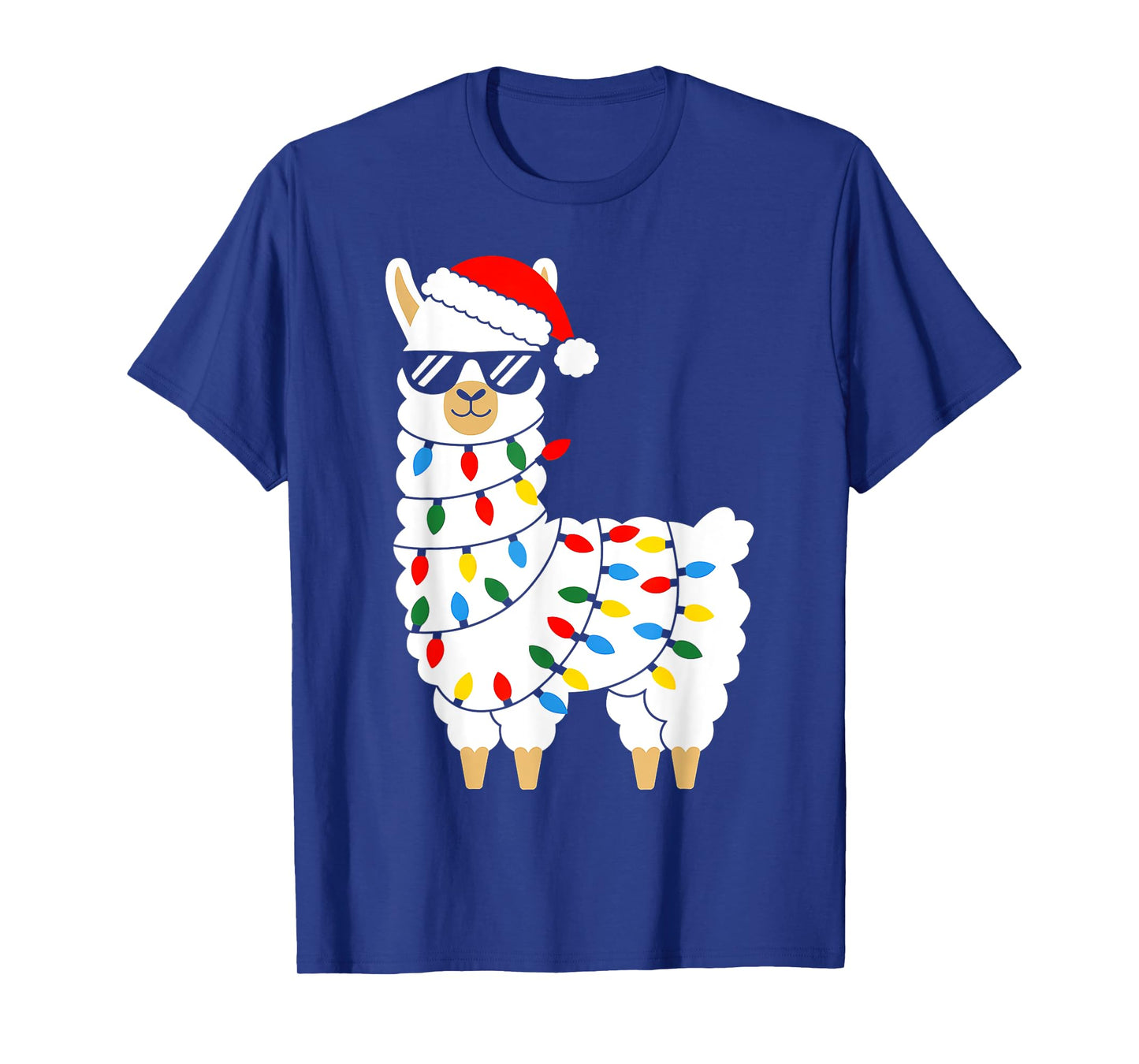 LLama Christmas Lights Alpaca Llama Funny Family Xmas Pajama T-Shirt