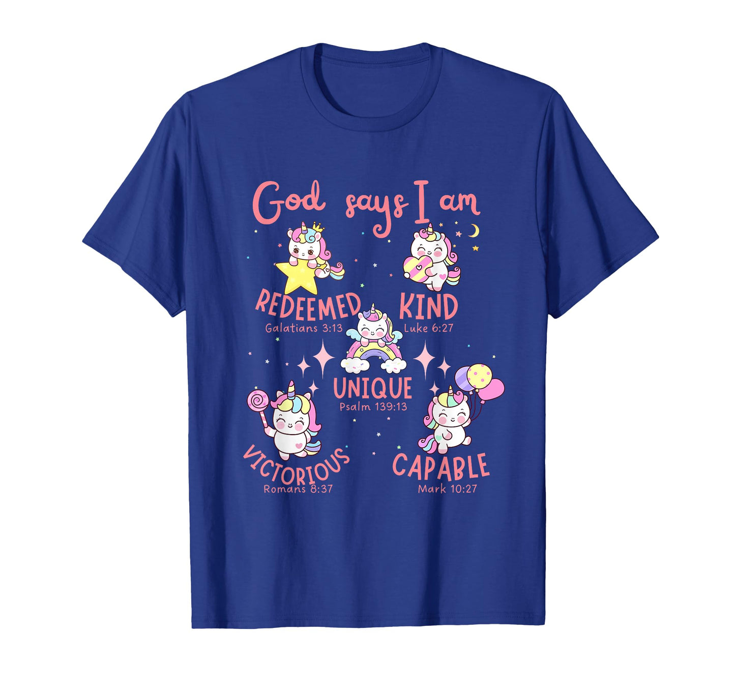 God says I am Unicorn Cute Christian Kids T-Shirt