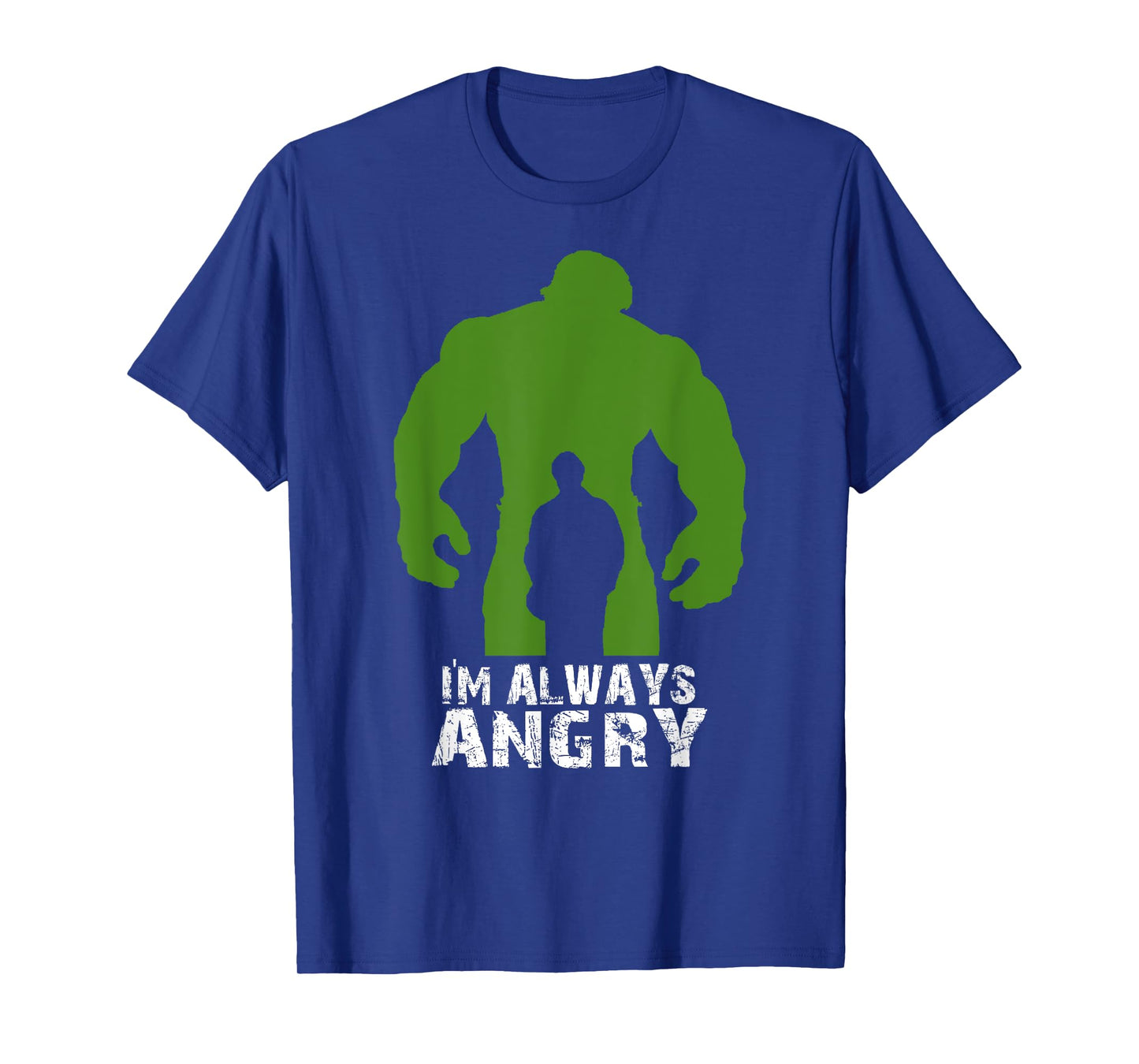 Urban Macho Tees I'm Always Angry Superhero T-Shirt - Black, Unisex-Adults, Short Sleeve, Fitted, Small