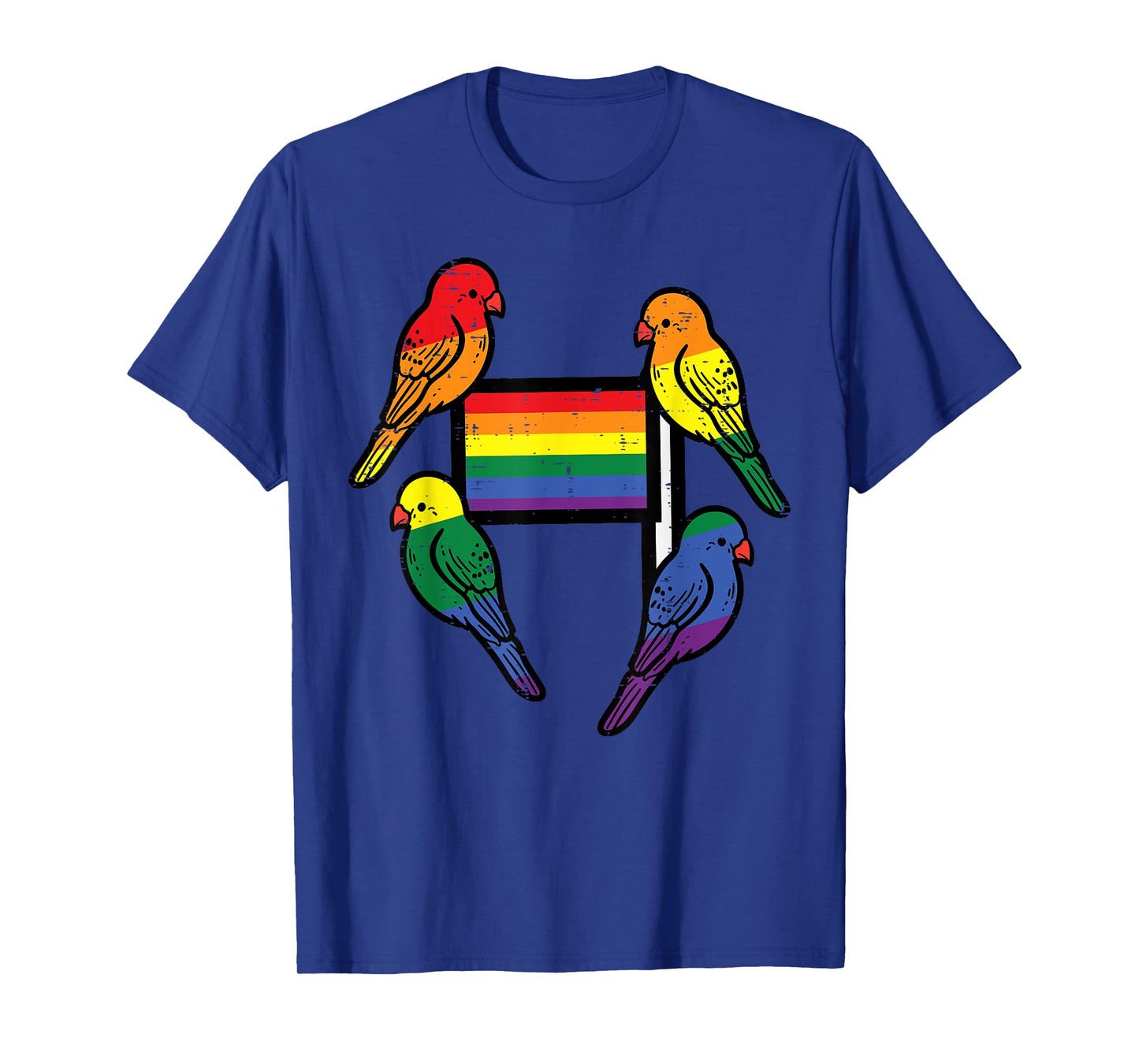 Gay Birds Rainbow Flag Pride Month Lgbtq Ally Men Women Kids T-Shirt