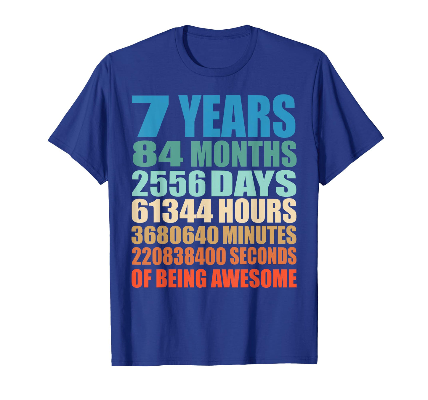 7 Years Old 7th Birthday Vintage Retro T-Shirt 84 Months T-Shirt