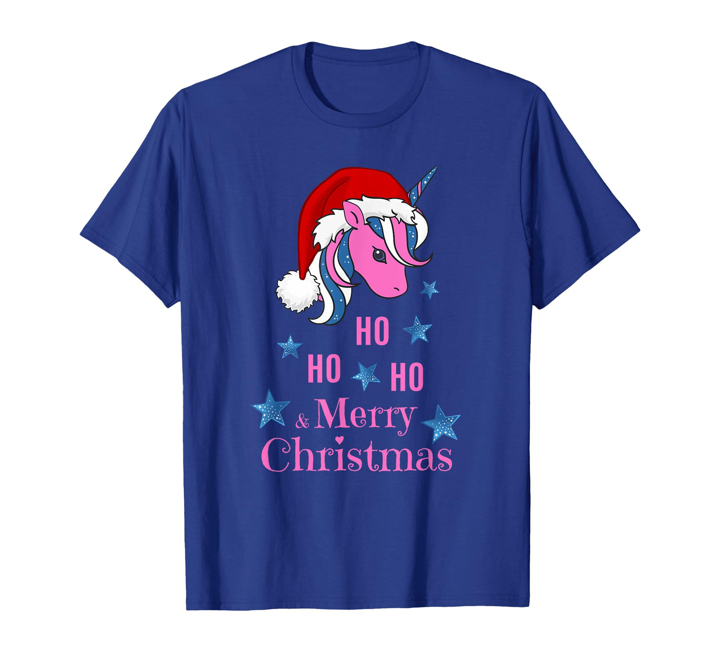 Pink Unicorn Santa Merry Christmas T-Shirt