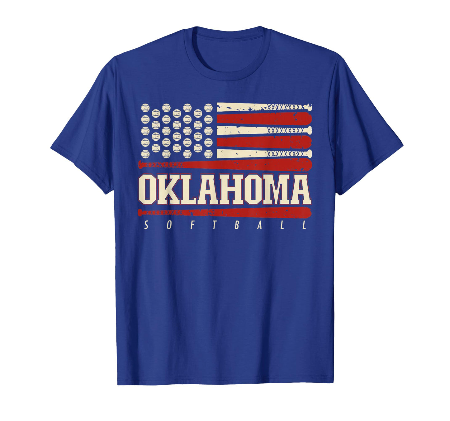 Oklahoma Softball USA Flag Softball Fan Mens Kids Team T-Shirt